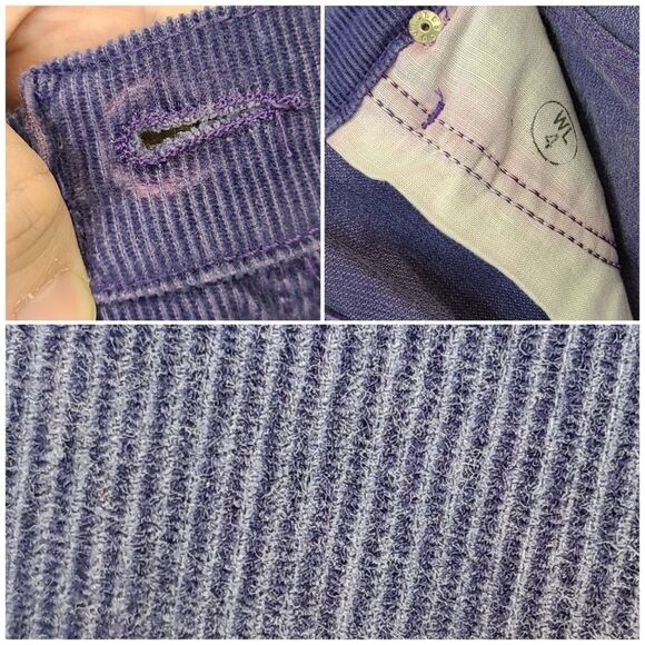 VTG 80s Wrangler Juniors 11 High Rise Straight Leg Corduroy Pants Purple - Picture 15 of 16